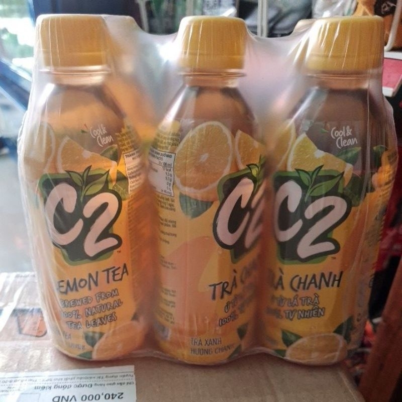 Lốc 6 chai C2 chanh chai 355ml