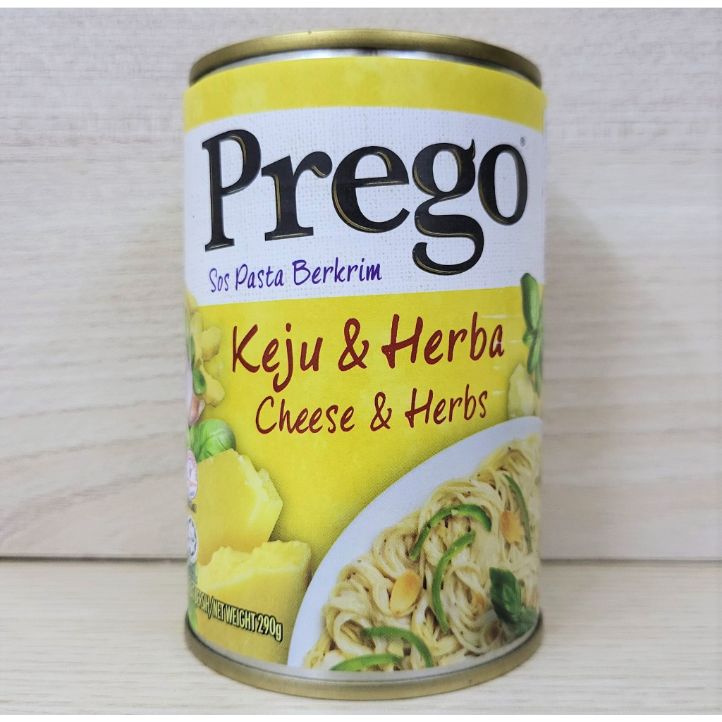 (PREGO lon VÀNG 290g) SỐT MÌ Ý PHÔ MAI THẢO MỘC Cheese Herbs Pasta Sauce (HALAL)