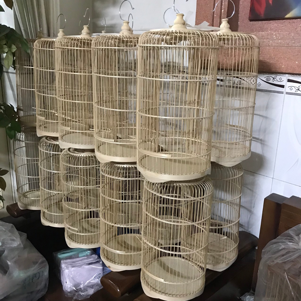 Lồng chim ốc mít, hút mật, sâu, lồng tròn kích thước 20x34cm, bước nan 1cm  - lồng chim Duy Khang