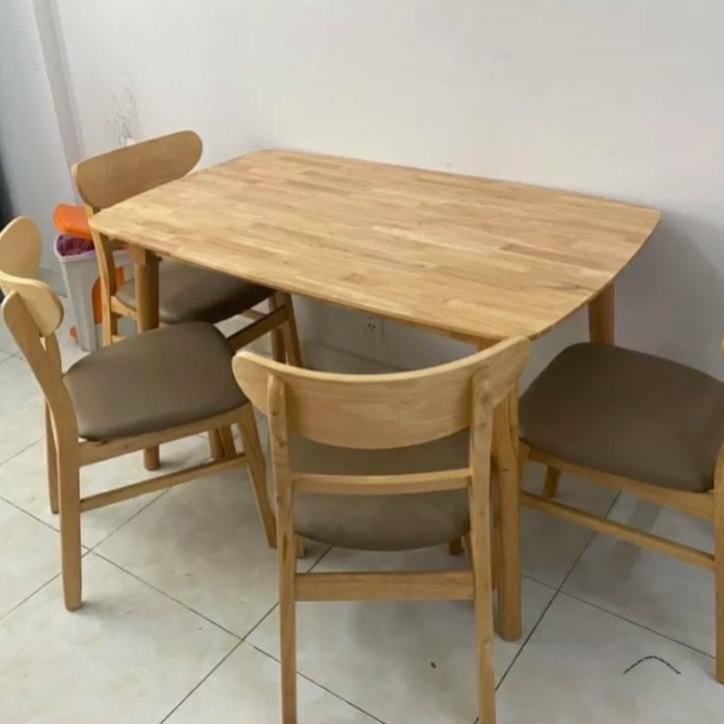 Bàn ăn 4 ghế mango tự nhiên - bộ bàn ăn gỗ cau  chung cư - bảo hành 1 đổi 1