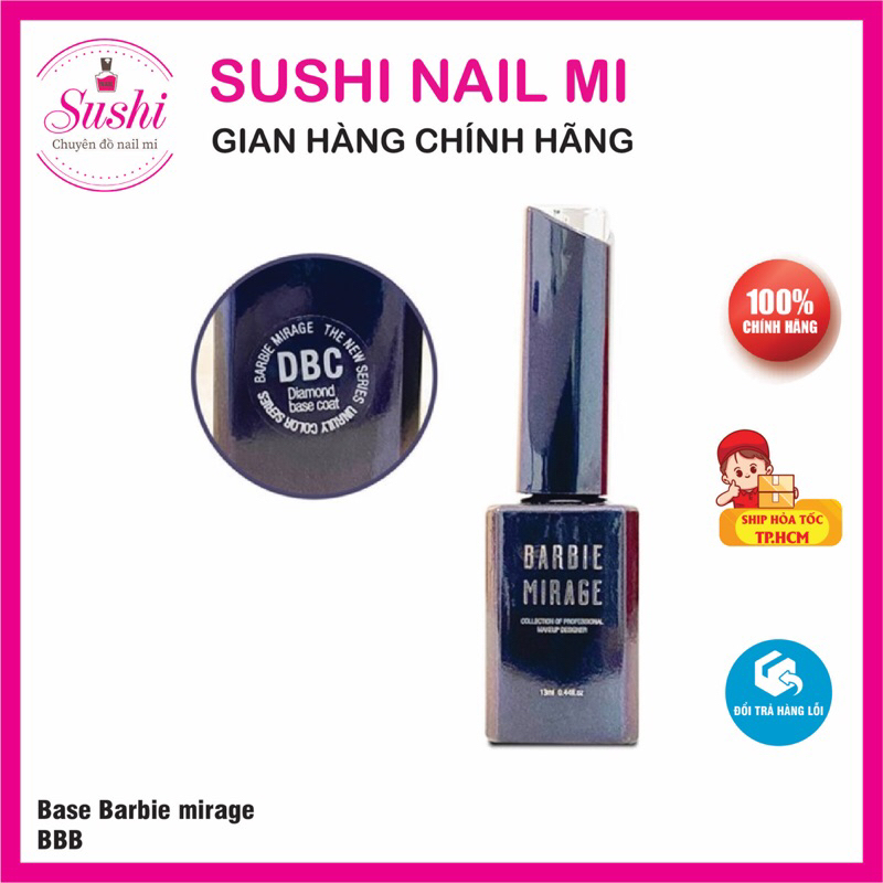 Base, rubber base, top Barbie 15ml - liên kết gel bền đẹp chuyên dụng cho móng - Sushi nail mi