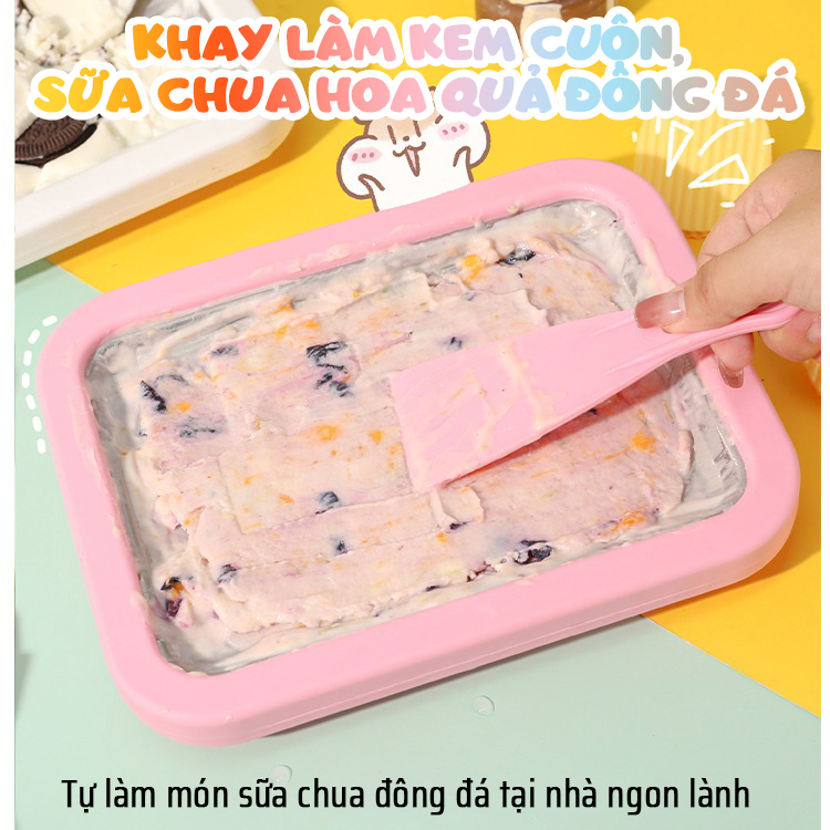 Khay làm kem cuộn, sữa chua hoa quả đông đá cho trẻ