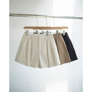 Quần short kaki xếp 2 ly hàn quốc