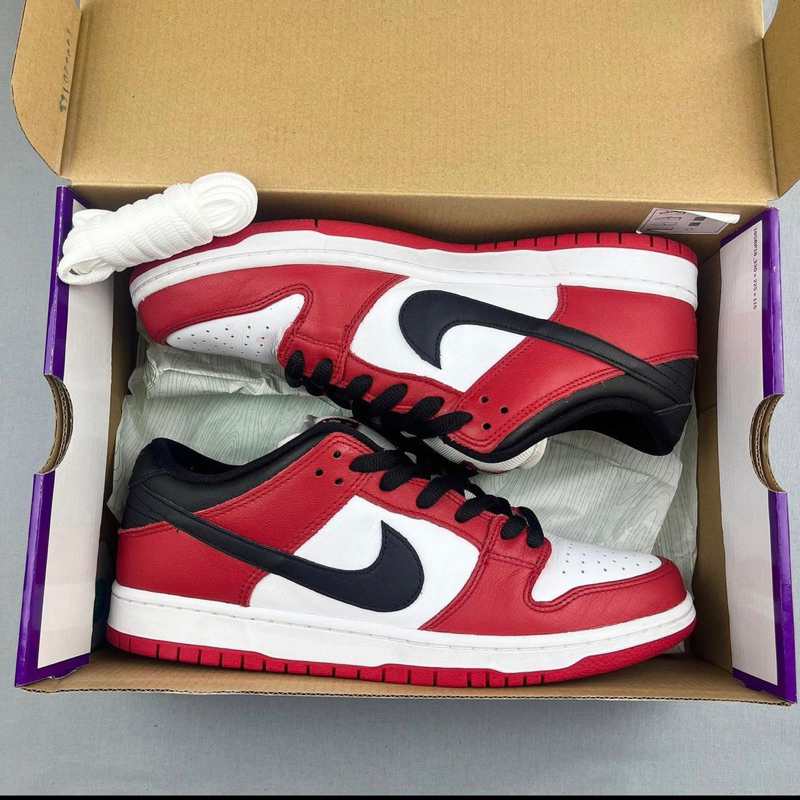 Giày SB Dunk Low Chicago Bred White Lai Au