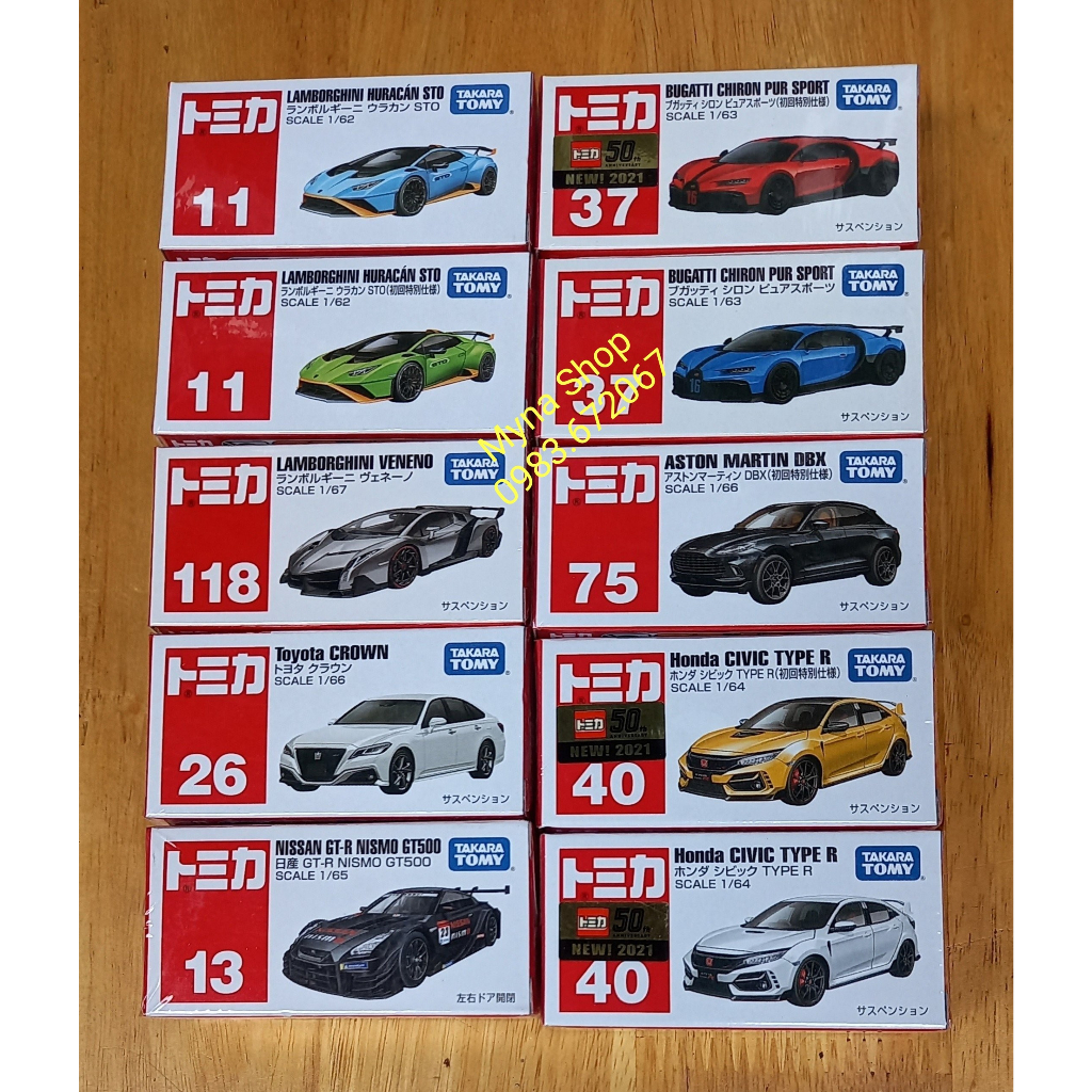 Đồ chơi mô hình xe tomica (nhiều mẫu) hàng chính hãng, sealed full box, tặng hộp PVC
