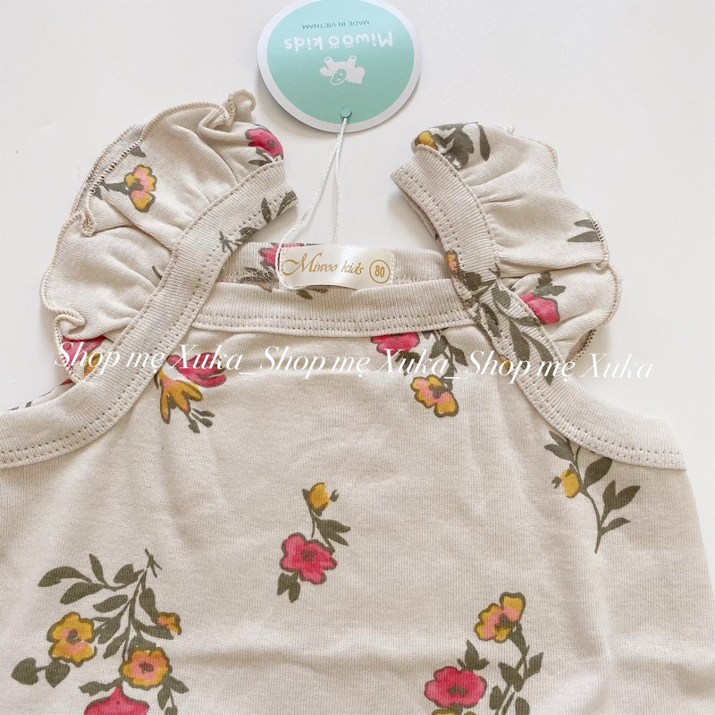 Đồ bộ 2 dây cánh tiên bèo bé gái xuất Nhật Miwoo