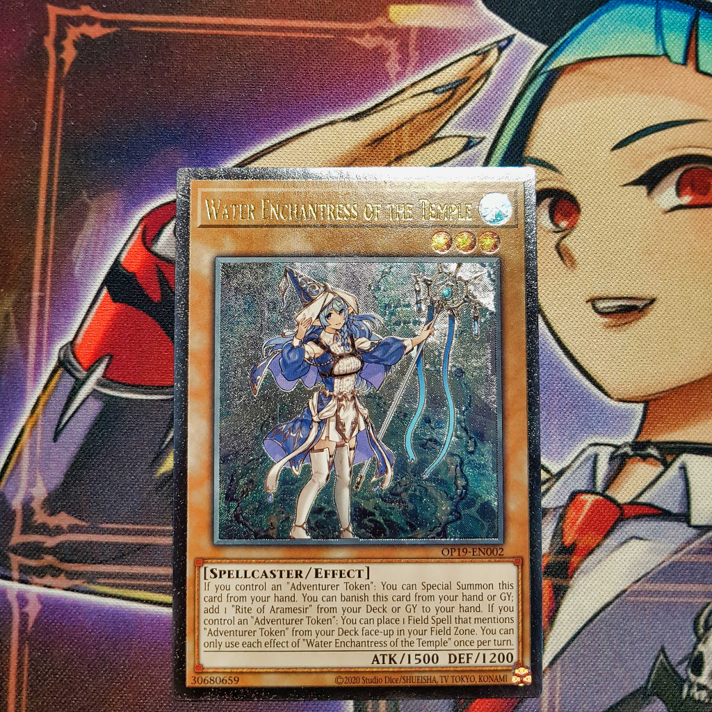 Thẻ bài Yugioh chính hãng | Water Enchantress of the Temple  | OP19 Ultimate Rare