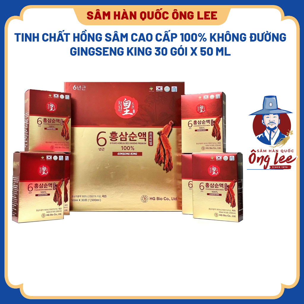 Tinh Chất Hồng Sâm Cao Cấp 100% Không Đường Gingseng King 30 gói x 50 ml