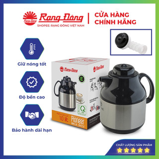 Phích pha trà 1 lít Rạng Đông thân inox cao cấp, vai nhựa, bình thuỷ giữ nhiệt, Model: RD 1055 ST1.E