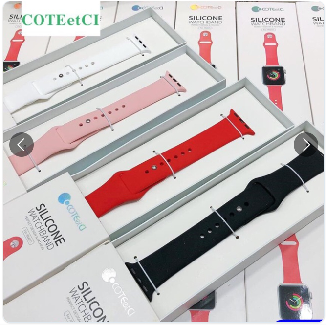 Dây đeo Silicon cho Apple Watch size 38mm, 40mm, 41mm, 42mm, 44mm, 45mm, 49mm chống bẩn hàng hãng siêu đẹp