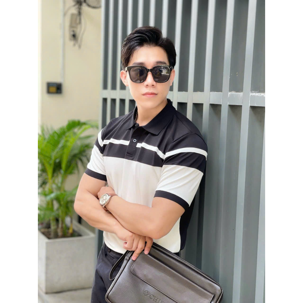 Áo thun polo nam phối màu, vải mềm mịn, thun cá sấu thoáng mát - HK259