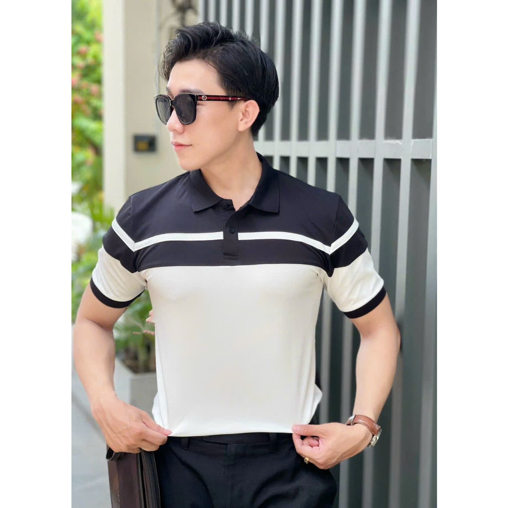 Áo thun polo nam phối màu, vải mềm mịn, thun cá sấu thoáng mát - HK259