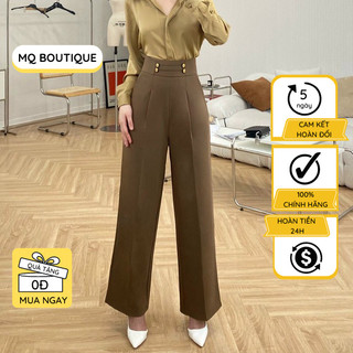 Quần ống suông nữ dài thiết kế công sở lưng cạp cao 4 khuy cao cấp suông thiết kế MQ Boutique