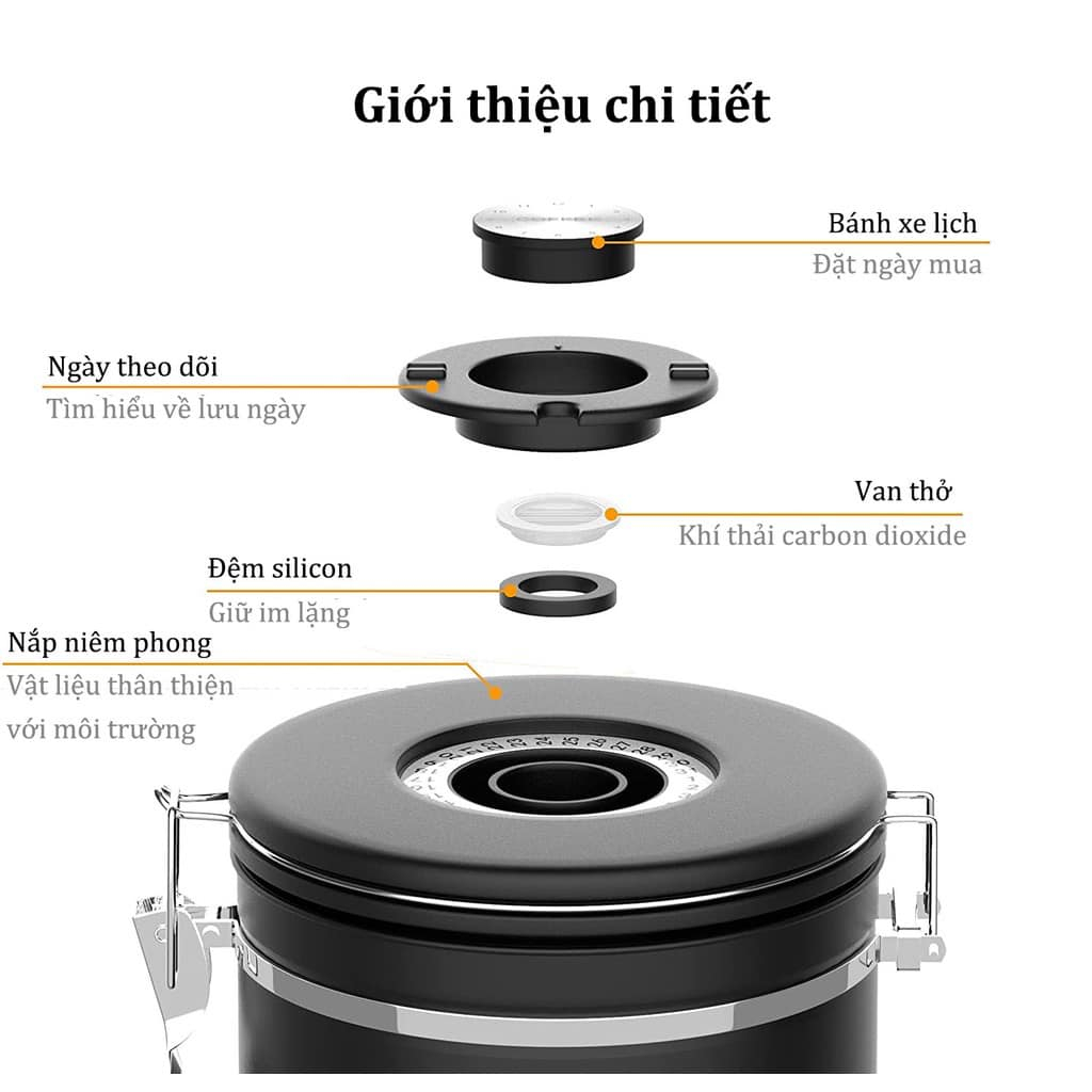 Hộp đựng cà phê chuyên dụng -  Lõi INOX 304