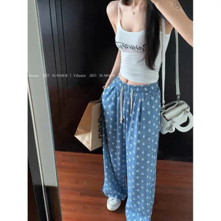 Set Áo 2 Dây Quần Suông Xanh