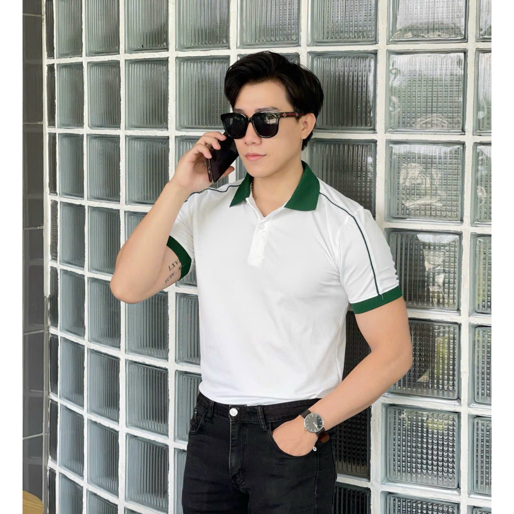 Áo thun polo nam phối màu, vải mềm mịn, thun cá sấu thoáng mát - HK262
