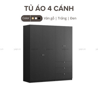 Tủ quần áo hiện đại cánh mở 3 ngăn kéo gỗ mdf yapi-214