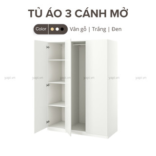 Tủ áo gỗ mdf 3 cánh mở 150x60x201cm lắp đặt tận nhà yapi-205