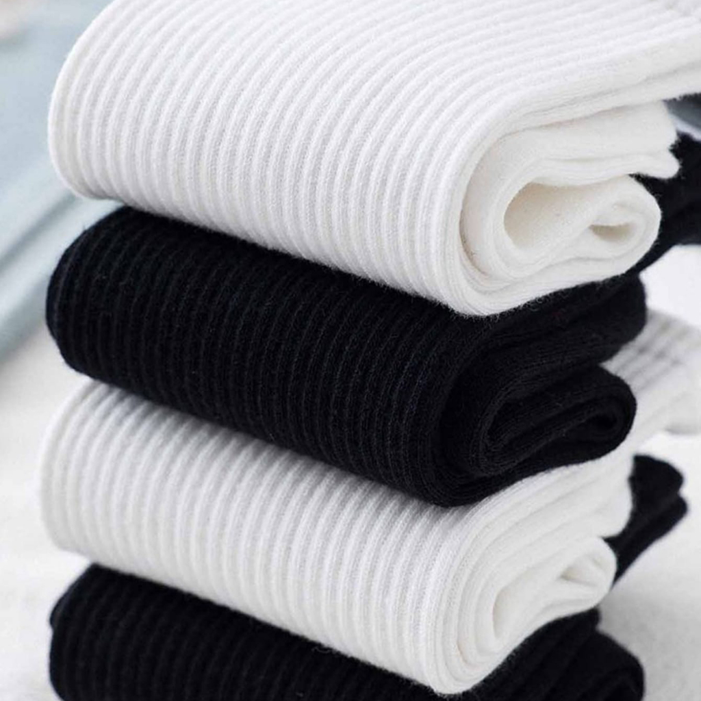 Tất cổ cao cổ thấp Das trắng đen chất liệu cotton thoáng khí cho cả nam và nữ - Vớ dệt kim unisex hàng loại đẹp