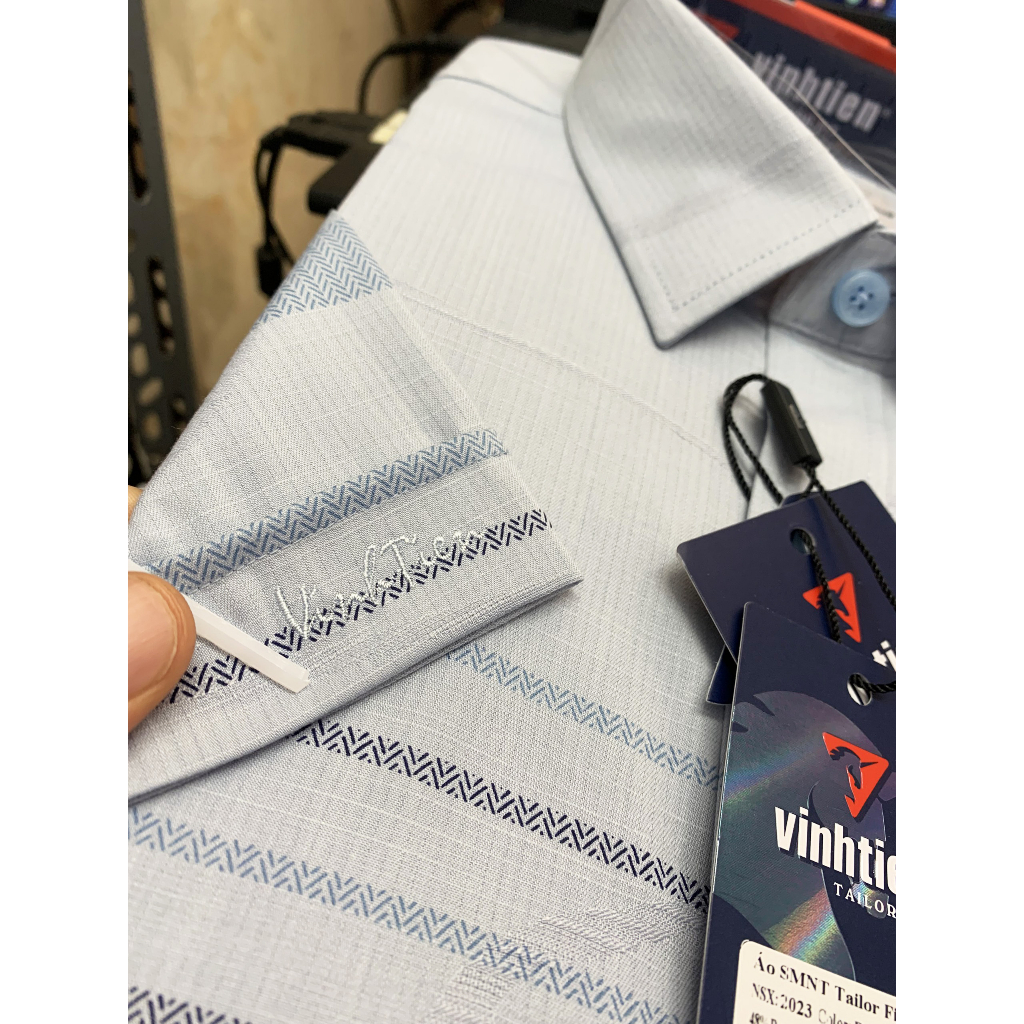 Áo Sơ Mi Ngắn Tay Bamboo Tailorfit Vĩnh Tiến- Dáng trẻ 430