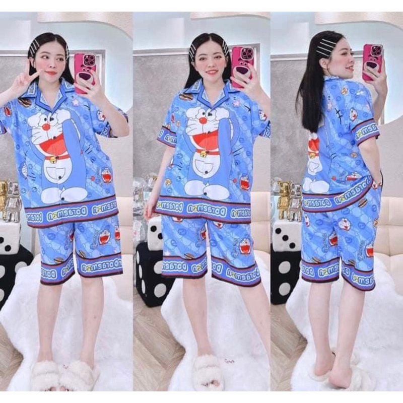 Đồ Bộ Mặc Nhà Quần Đùi Tay Ngắn Doraemon Doraemon
