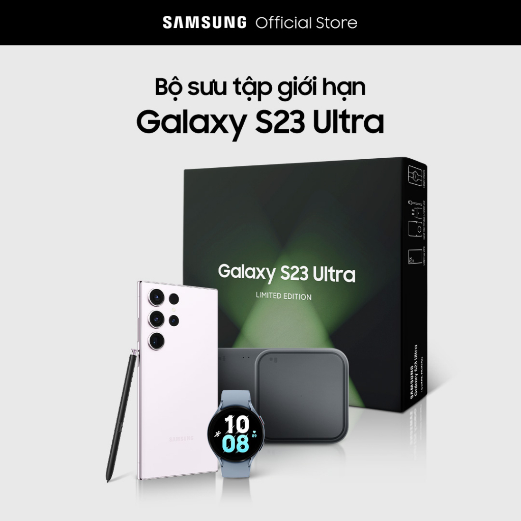 Bộ sản phẩm Samsung Ecobox: Điện thoại Samsung S23 Ultra + Đồng hồ Galaxy Watch 5 + Duo Charger with TA | BigBuy360 - bigbuy360.vn