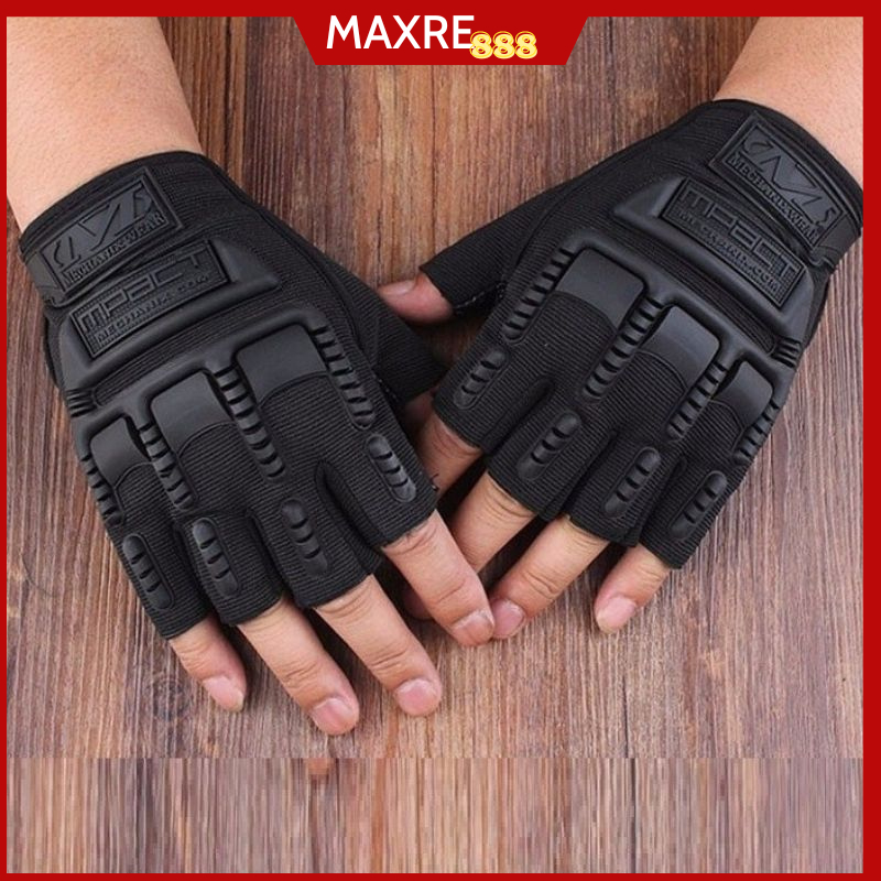 Găng tay tập gym, tập tạ, thể thao chuyên nghiệp MPACT có gù cao su bảo vệ mu bàn tay