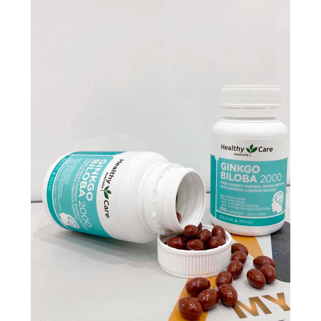 Viên bổ não Healthy Care Ginkgo Biloba 2000mg (Úc), tăng cường trí nhớ - 100 viên