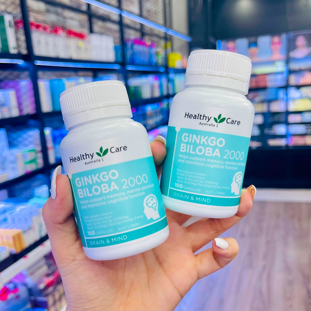 Viên bổ não Healthy Care Ginkgo Biloba 2000mg (Úc), tăng cường trí nhớ - 100 viên