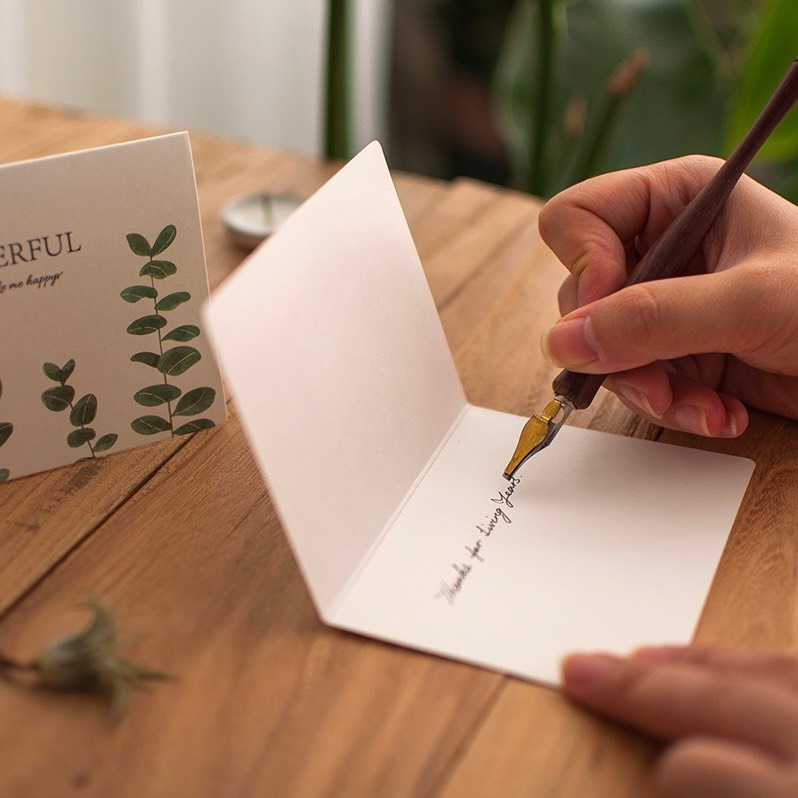 Thiệp Vintage Viết Lời Chúc Mừng Sinh Nhật, Cảm Ơn Kèm Phong Bì Kraft Cao Cấp