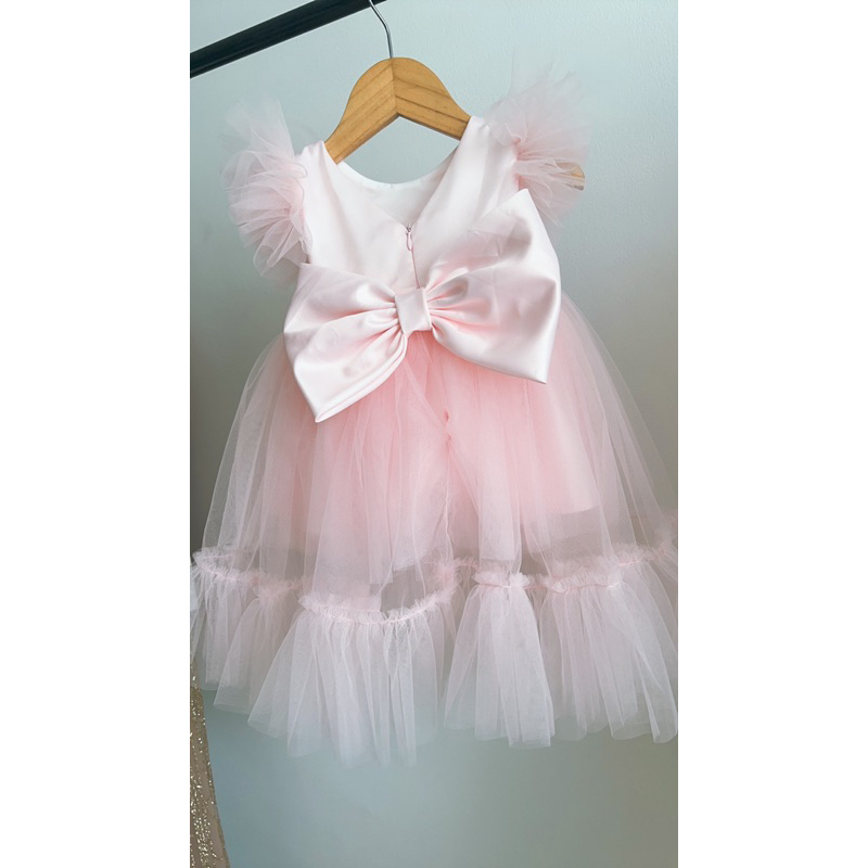 Đầm công chúa tay bông dành cho mã N01 màu cafe sữa