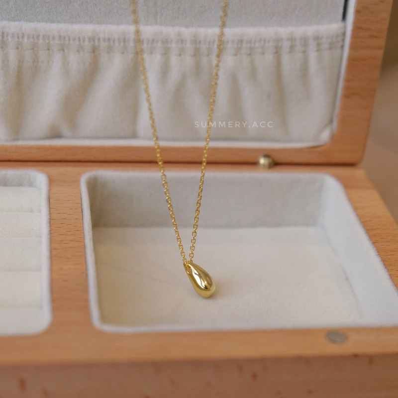 Vòng cổ bạc 925 SUMMERY mặt giọt nước dây chuyền S925 mạ vàng