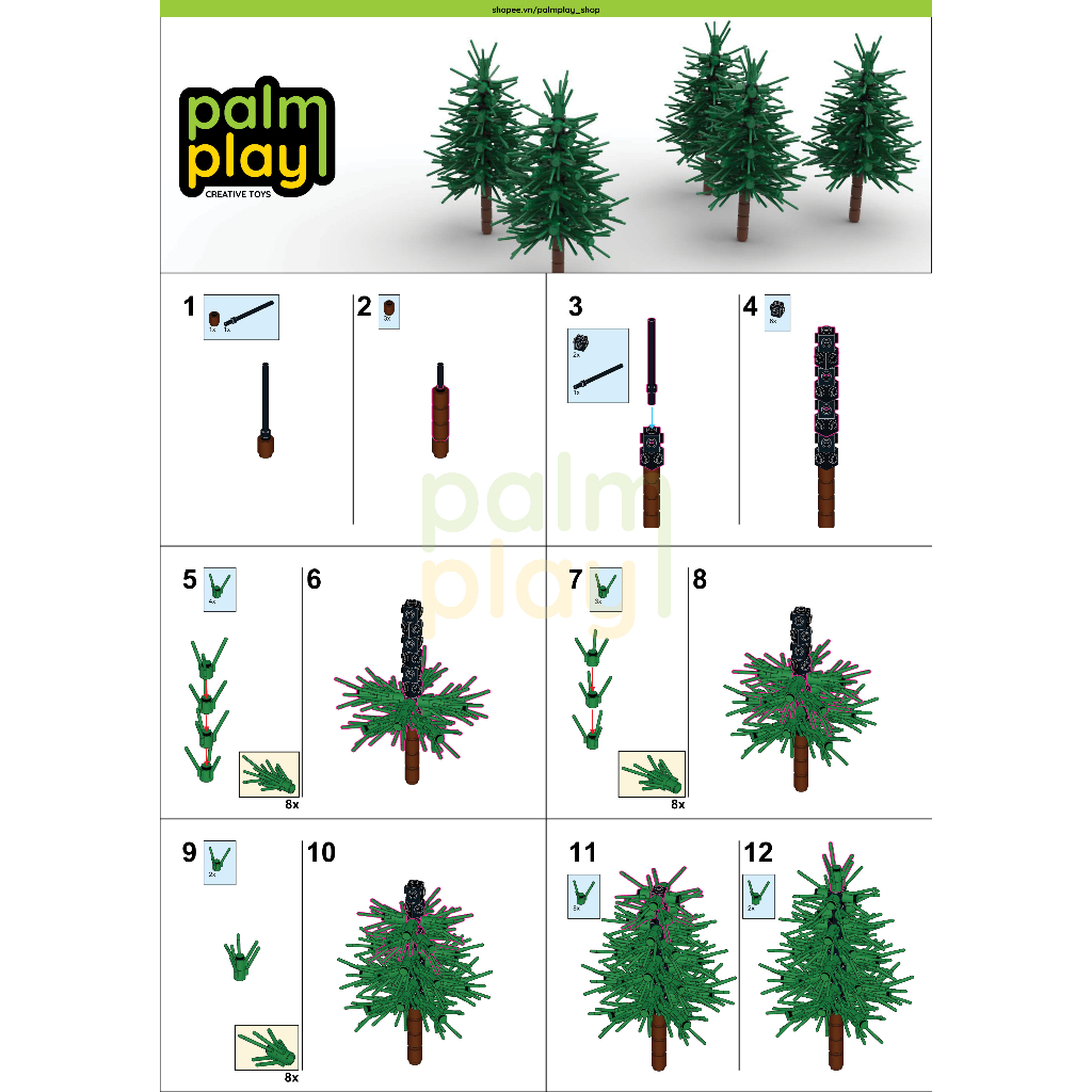 MOC đồ chơi gạch xếp hình 1 cây thông
