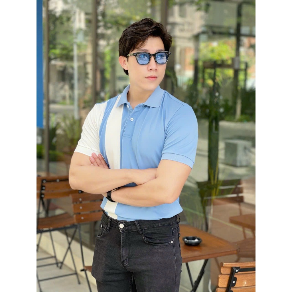 Áo thun polo nam phối màu, vải mềm mịn, thun cá sấu thoáng mát - HK265