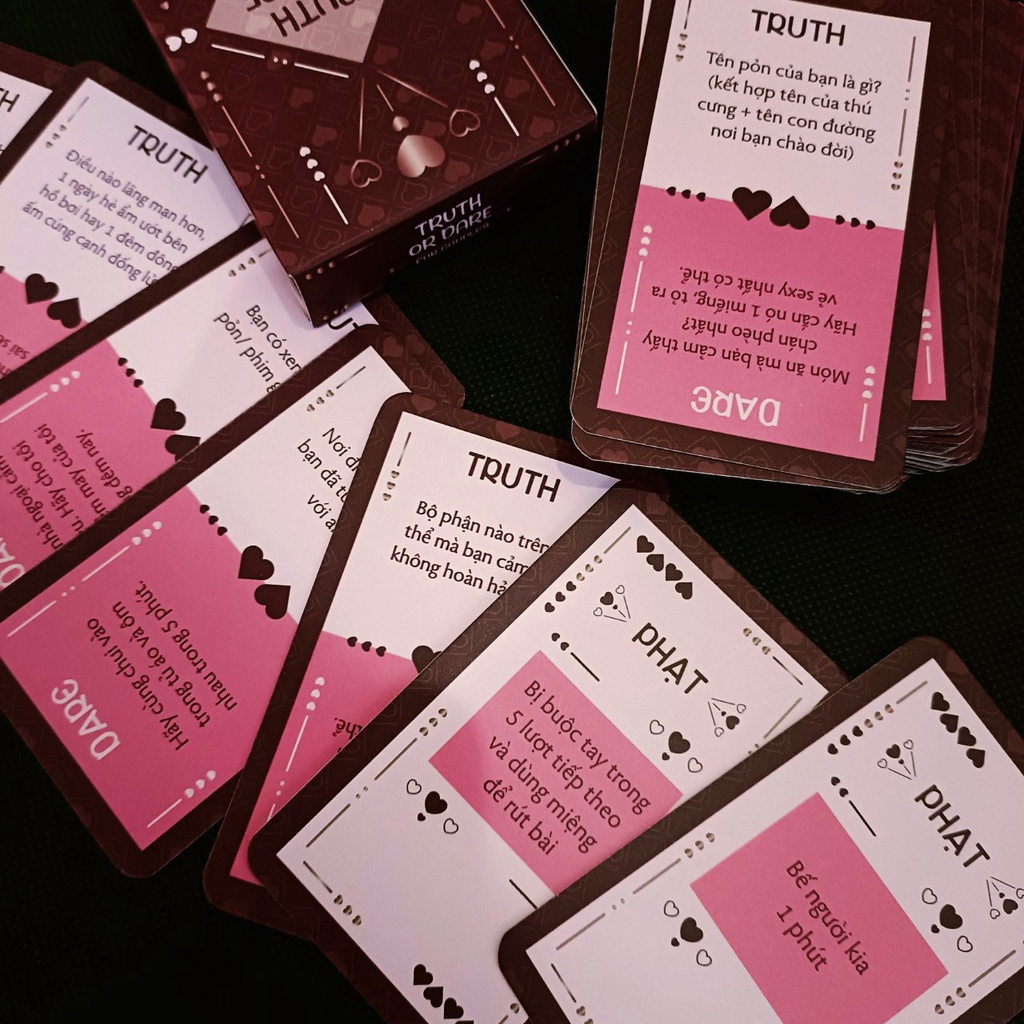 Bộ Bài Cặp Đôi Truth Or Dare FOR Couple Thẻ Bài BoardGame 50 lá Thú Vị