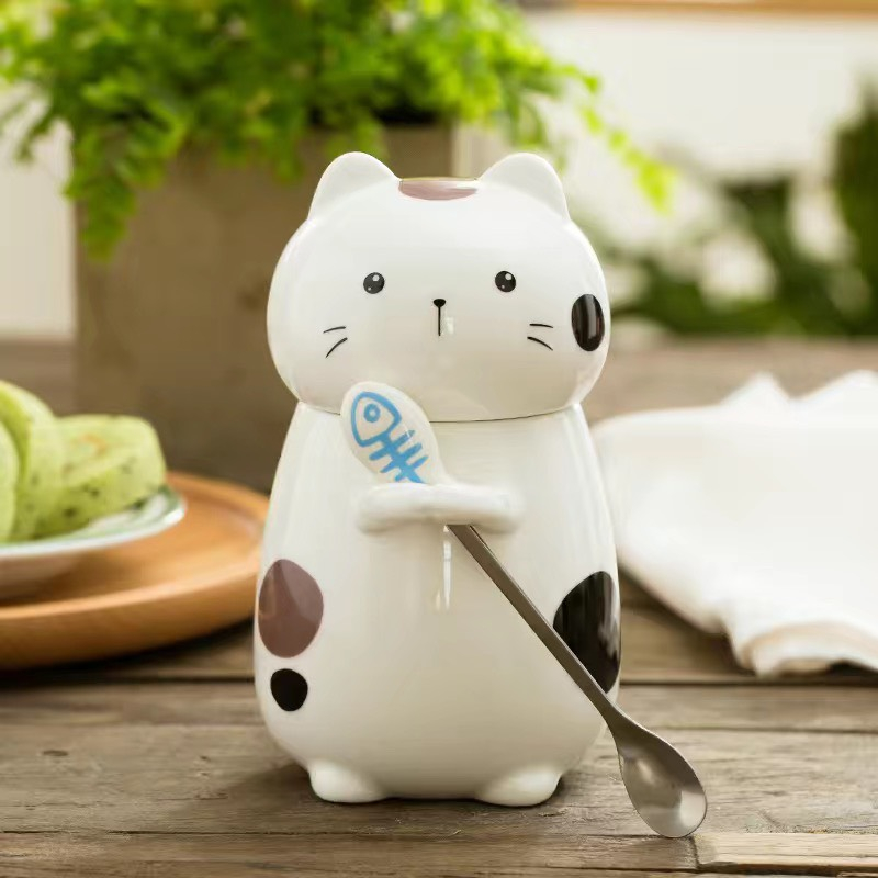 Set cốc mèo có thìa siêu cưnggg