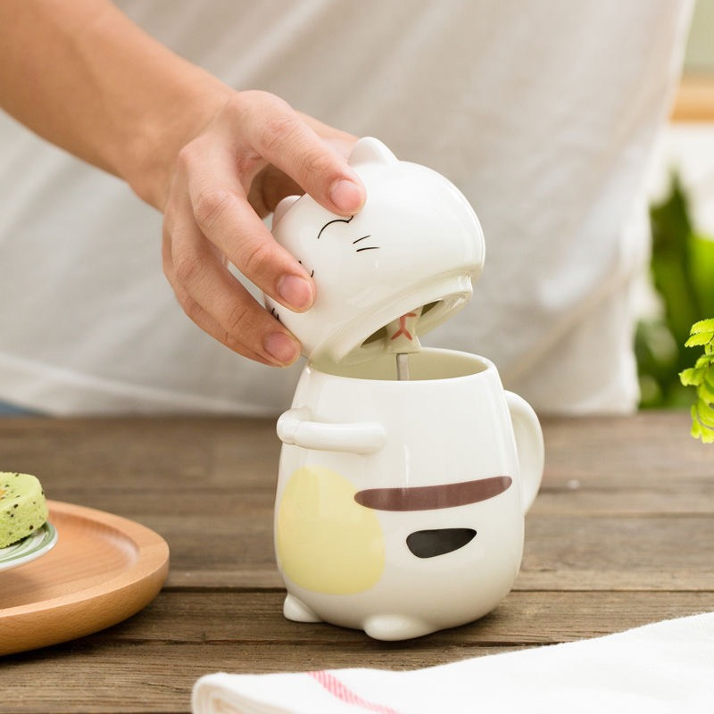 Set cốc mèo có thìa siêu cưnggg