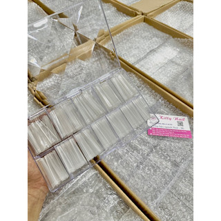 Móng tip thang - nhọn dài màu trong, tự nhiên hộp 504 móng ôm tay dẻo Cho thợ nail spa
