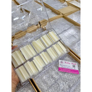 Móng tip thang - nhọn dài màu trong, tự nhiên hộp 504 móng ôm tay dẻo Cho thợ nail spa