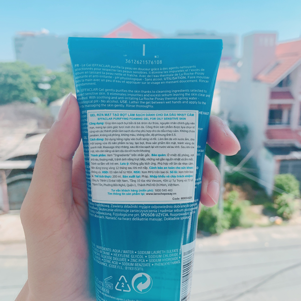 Sữa Rửa Mặt La Roche Posay Làm Sạch Da Cho Da Dầu Mụn Nhạy Cảm Effaclar Gel 200ml_Tín đồ skincare