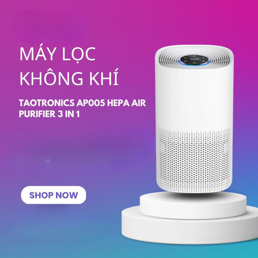 Máy lọc không khí TaoTronics AP005 HEPA 3 in 1 bảo hành 12 tháng dùng cho căn hộ dưới 30m2 với Chế độ tự động, Hẹn giờ | BigBuy360 - bigbuy360.vn