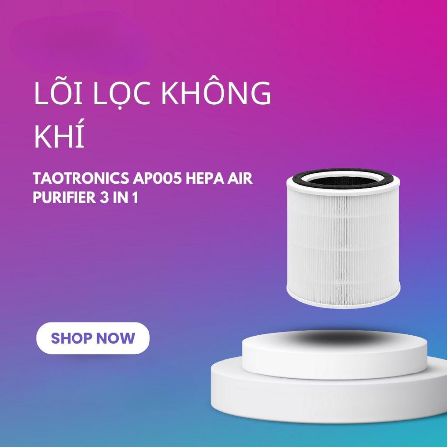 Máy lọc không khí TaoTronics AP005 HEPA 3 in 1 bảo hành 12 tháng dùng cho căn hộ dưới 30m2 với Chế độ tự động, Hẹn giờ | BigBuy360 - bigbuy360.vn