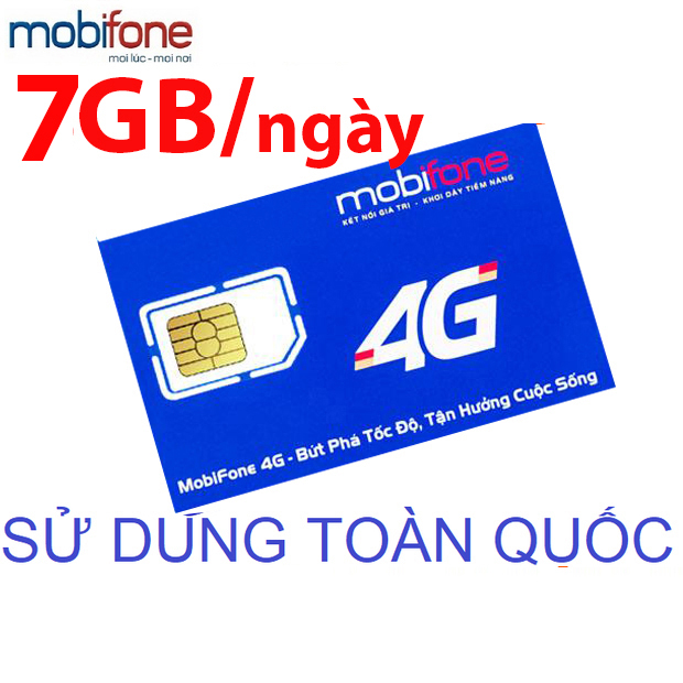 Sim 4g Mobifone bigme gói 7Gb/ngày  - Sim Mobi Phí đăng ký chỉ 125k/tháng