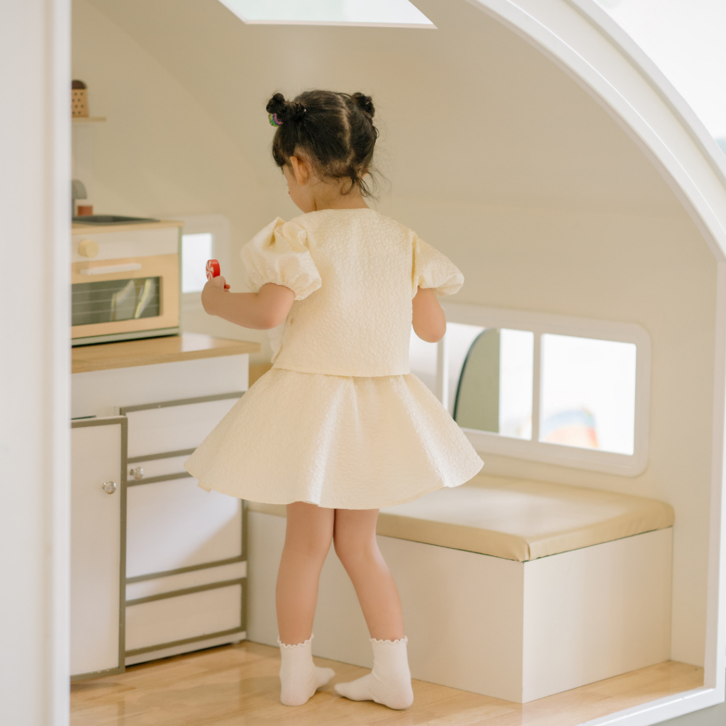 Bộ cộc tay cho bé Sora.bébé Sunnia Set áo croptop kết hợp chân váy xòe đáng yêu