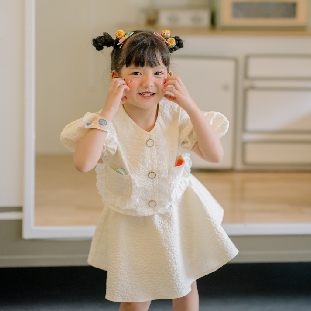 Bộ cộc tay cho bé Sora.bébé Sunnia Set áo croptop kết hợp chân váy xòe đáng yêu