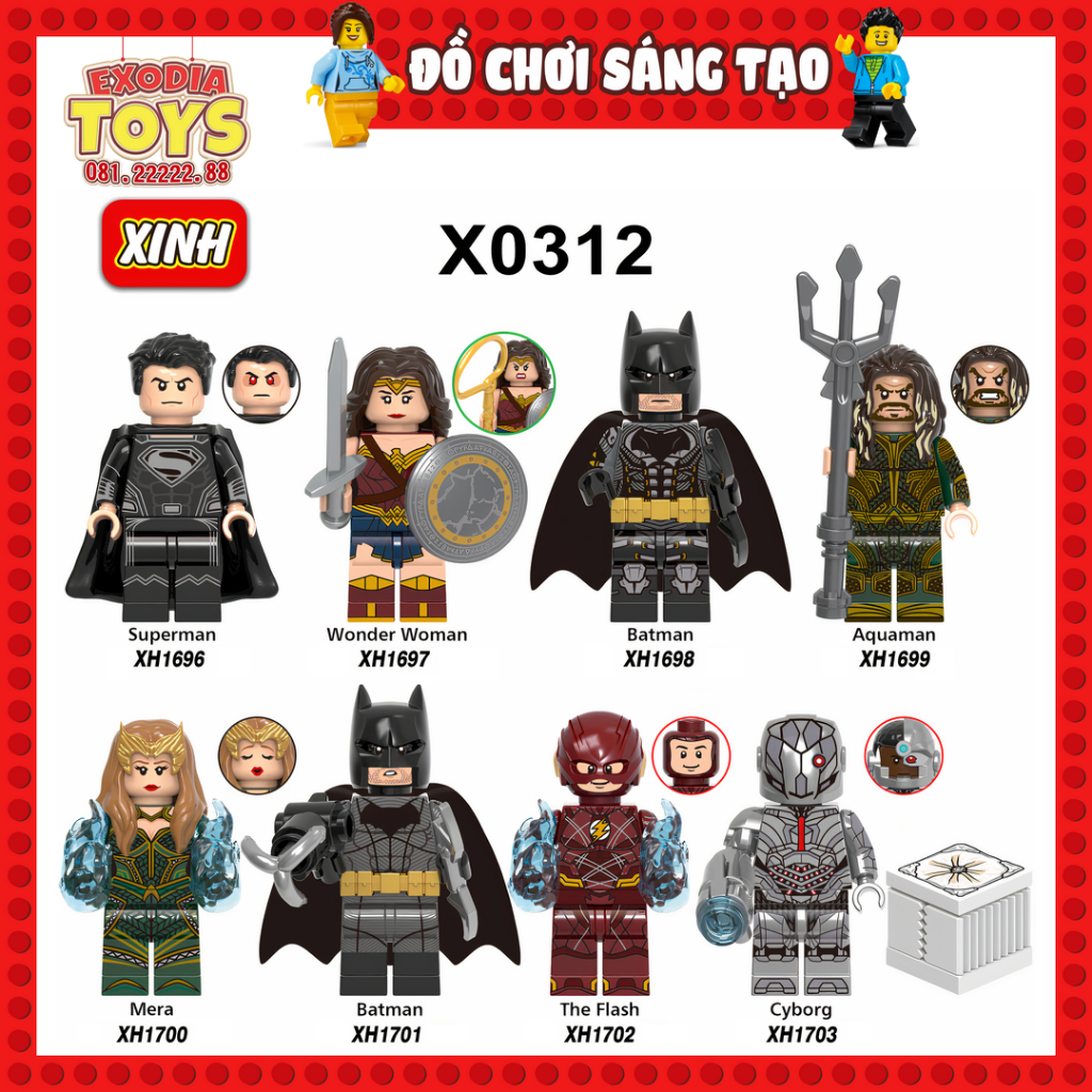 Xếp hình Minifigure siêu anh hùng Liên Minh Công Lý : Justice League Snyder Cut - Đồ Chơi Lắp Ghép Sáng Tạo - XINH X0312