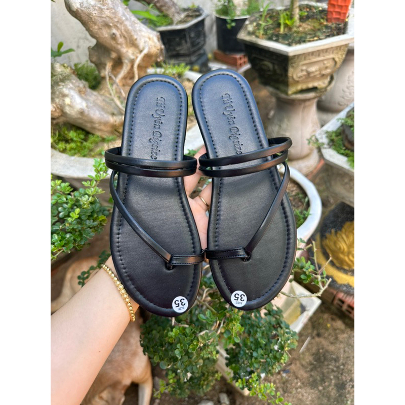 dép lê bigsize mũi tròn xỏ ngón hai quai ngang mảnh size 30-45 hình thật phía sau