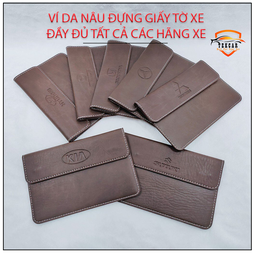 Ví da đựng đăng kiểm, giấy tờ ô tô cao cấp - Bóp đựng giấy tờ dùng cho xe hơi, ô tô có logo các dòng xe