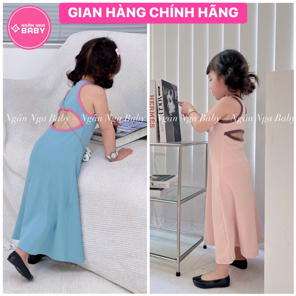 ❌❌GIAN HÀNG CHÍNH HÃNG❌❌Váy hở lưng siêu hot dành cho bé, Đầm thiết kế độc lạ vải co dãn xịn đẹp Ngân Nga Baby