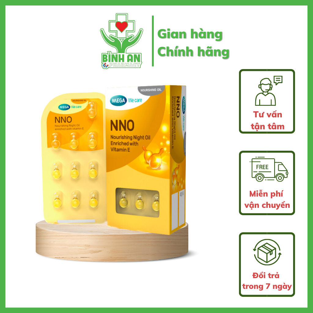Serum dưỡng da ban đêm NNO Nourishing giữ ẩm, ngừa nếp nhăn - Hộp 3 vỉ x 10 viên